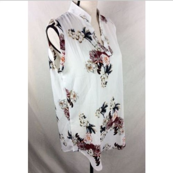 amaryllis Tops - Amaryllis Full Bloom Sleeveless Floral Tunic Top